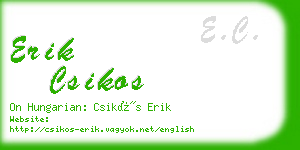 erik csikos business card